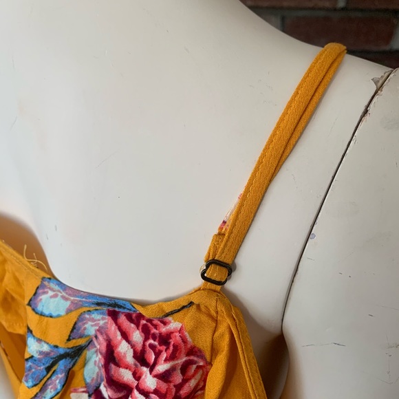 Yellow Button down strappy ruffle maxi - Picture 5 of 7